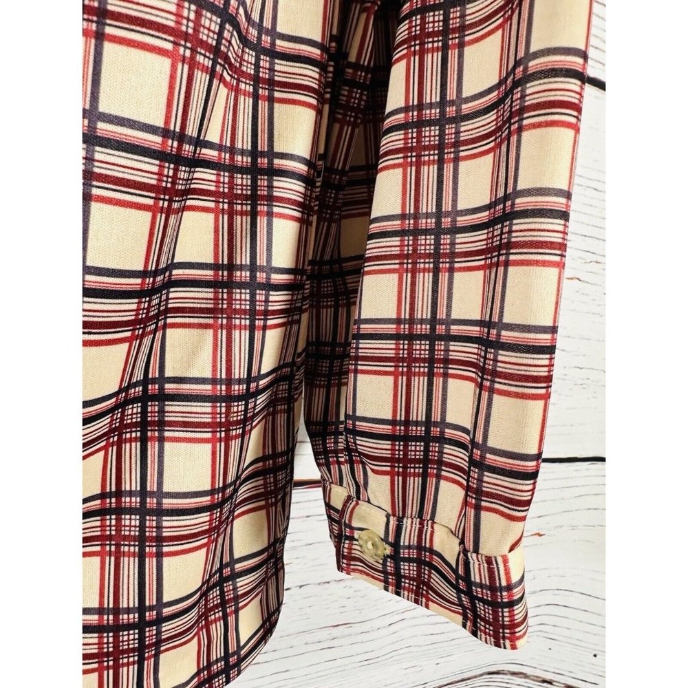 Vintage Polyester Button Front Collared Shirt Lar… - image 7